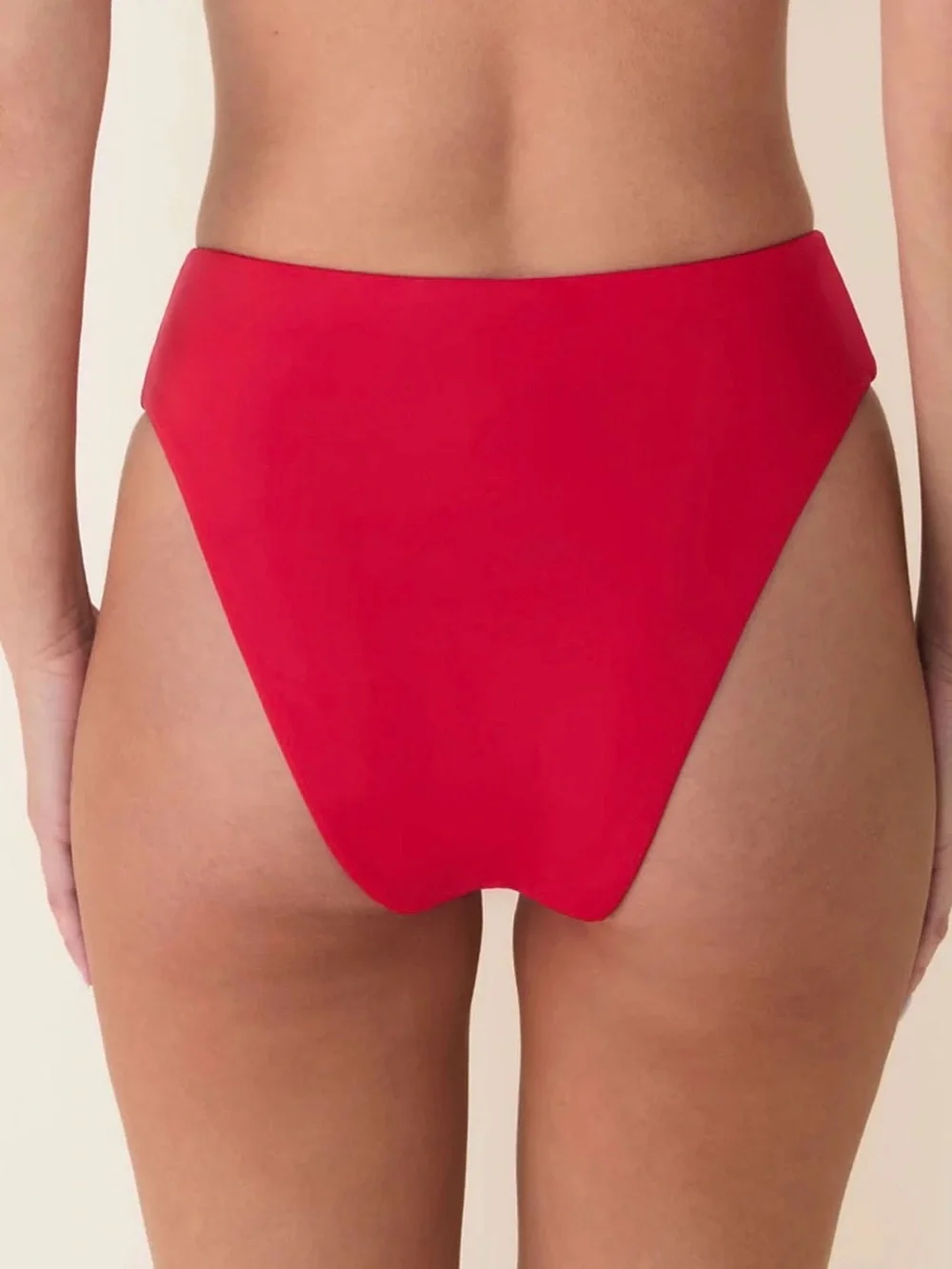 Andie Swim The 90s High Waisted Bikini Bottom Red Size Large NWT